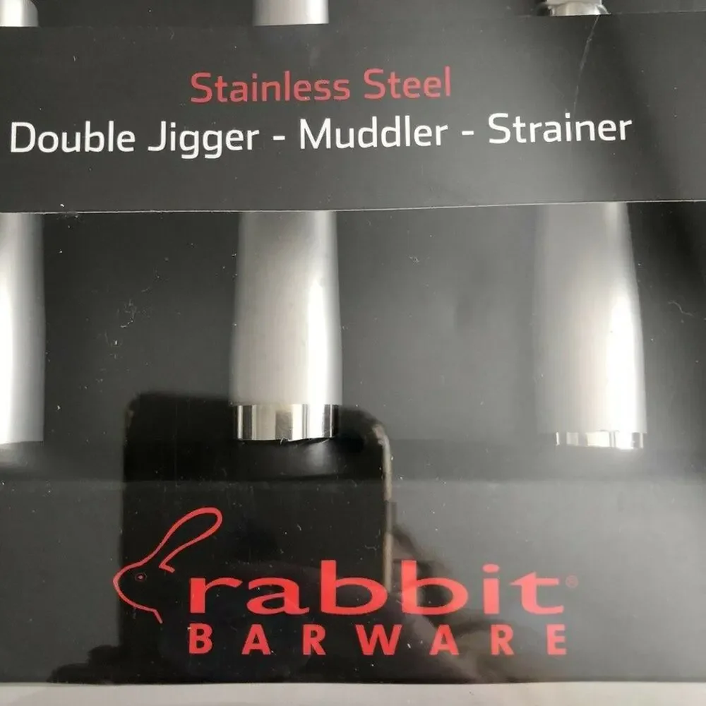 Rabbit Brand Barware 3-Piece Polished Chrome Set